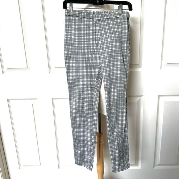 Uniqlo grey check  cropped drawstring pants - Picture 2 of 11